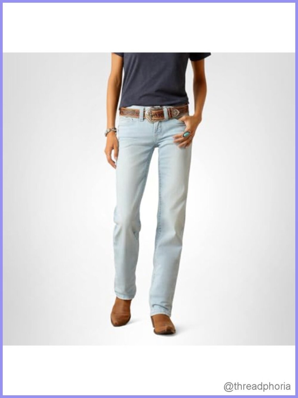 ARIAT Low-Rise Zayla Straight Jeans Women Cotton Denim 95% Cotton 4% P 1%